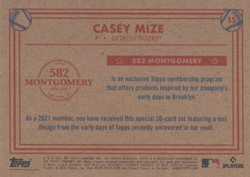 2020-21 Topps 582 Montgomery Club Set 3 #15 Casey Mize Back