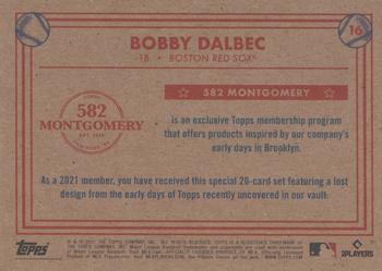2020-21 Topps 582 Montgomery Club Set 3 #16 Bobby Dalbec Back
