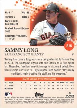 2022 Topps Pristine #216 Sammy Long Back