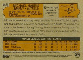 2021 Topps Heritage Minor League - Real One Autographs #ROA-MH Michael Harris Back
