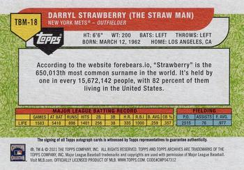 2021 Topps Archives - 1989 Topps Big Minis #TBM-18 Darryl Strawberry Back