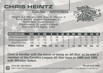 2002 Grandstand AA All-Star Game #NNO Chris Heintz Back