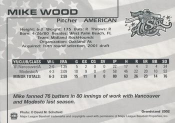 2002 Grandstand AA All-Star Game #NNO Mike Wood Back