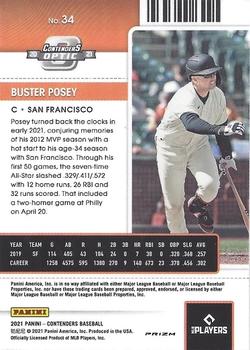 2021 Panini Contenders - Optic Red #34 Buster Posey Back