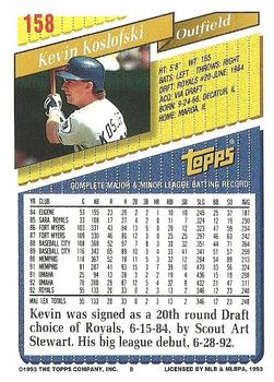 1993 Topps #158 Kevin Koslofski Back