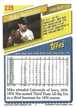 1993 Topps #239 Mike Boddicker Back
