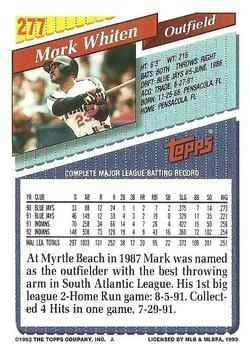 1993 Topps #277 Mark Whiten Back