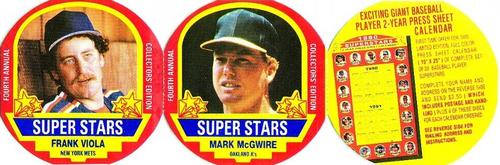 1990 MSA Super Stars Discs - Panels #15-16 Mark McGwire / Frank Viola Front