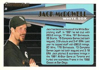 1993 Topps - Black Gold #38 Jack McDowell Back