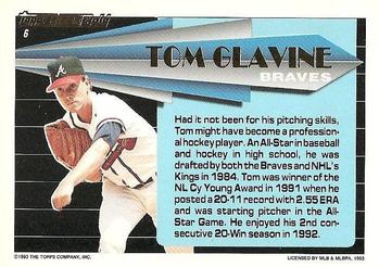 1993 Topps - Black Gold #6 Tom Glavine Back