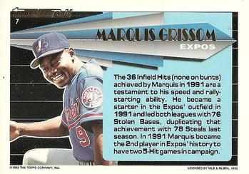 1993 Topps - Black Gold #7 Marquis Grissom Back