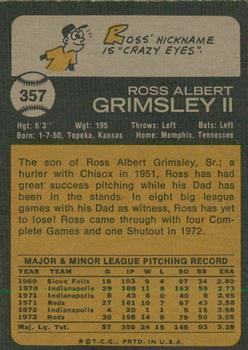 2022 Topps Heritage - 50th Anniversary Buybacks #357 Ross Grimsley Back
