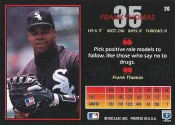 1993 Triple Play #26 Frank Thomas Back