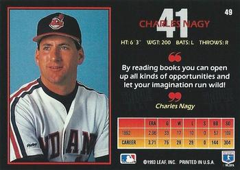 1993 Triple Play #49 Charles Nagy Back