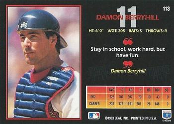 1993 Triple Play #113 Damon Berryhill Back