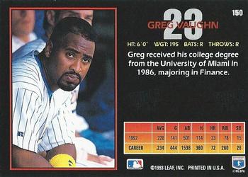 1993 Triple Play #150 Greg Vaughn Back