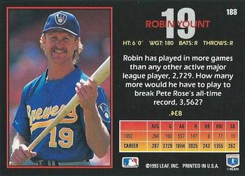1993 Triple Play #188 Robin Yount Back