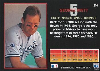 1993 Triple Play #214 George Brett Back