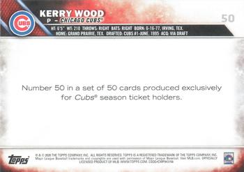 2020 Topps Chicago Cubs Season Ticket Holders #50 Kerry Wood Back