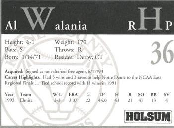 1994 Kane County Cougars #NNO Al Walania Back