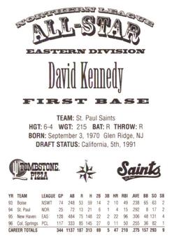1997 Northern League All-Stars #NNO David Kennedy Back