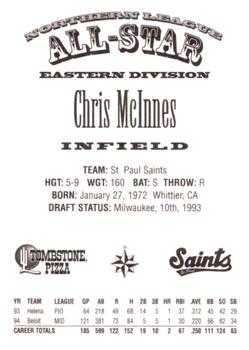 1997 Northern League All-Stars #NNO Chris McInnes Back