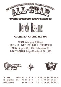 1997 Northern League All-Stars #NNO Derek Reams Back