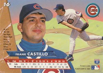 1993 Ultra #16 Frank Castillo Back