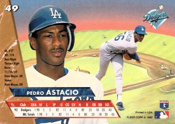 1993 Ultra #49 Pedro Astacio Back