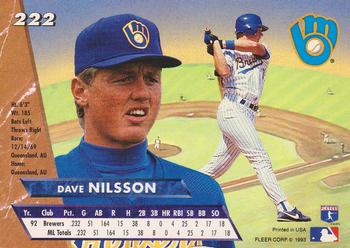 1993 Ultra #222 Dave Nilsson Back