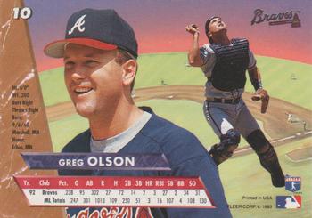 1993 Ultra #10 Greg Olson Back