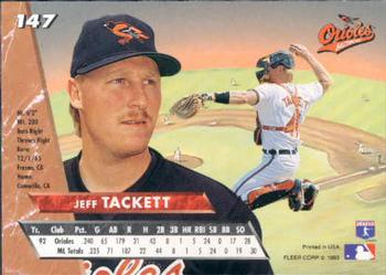 1993 Ultra #147 Jeff Tackett Back