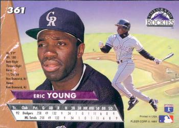 1993 Ultra #361 Eric Young Back