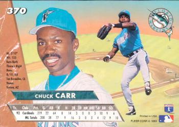 1993 Ultra #370 Chuck Carr Back