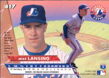 1993 Ultra #417 Mike Lansing Back