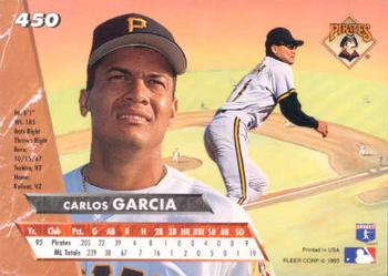1993 Ultra #450 Carlos Garcia Back