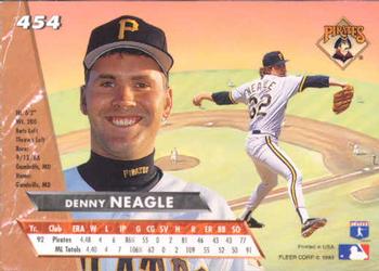 1993 Ultra #454 Denny Neagle Back
