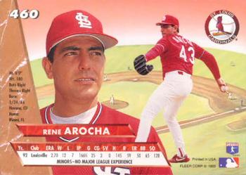1993 Ultra #460 Rene Arocha Back