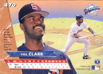 1993 Ultra #470 Phil Clark Back
