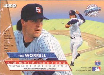 1993 Ultra #480 Tim Worrell Back