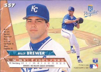 1993 Ultra #557 Billy Brewer Back