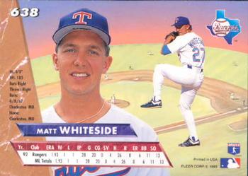 1993 Ultra #638 Matt Whiteside Back