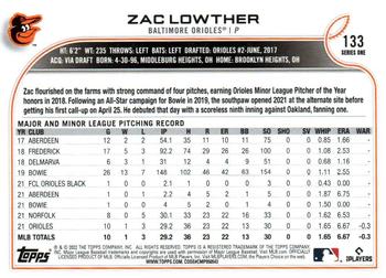 2022 Topps - Rainbow Foil #133 Zac Lowther Back