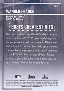 2022 Topps - 2021's Greatest Hits #21GH-5 Wander Franco Back