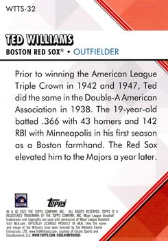 2022 Topps - Welcome to the Show #WTTS-32 Ted Williams Back