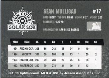 1994 SplitSecond Arizona Fall League #NNO Sean Mulligan Back