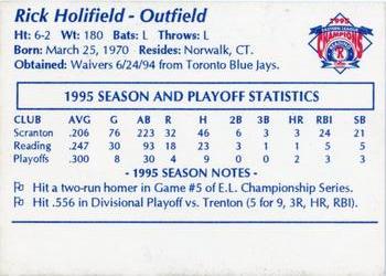 1995 Reading Phillies Eastern League Champions #NNO Rick Holifield Back