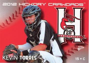 2012 MultiAd Hickory Crawdads #14 Kevin Torres Front