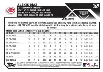 2023 Topps #369 Alexis Díaz Back