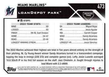 2023 Topps #473 Miami Marlins Back